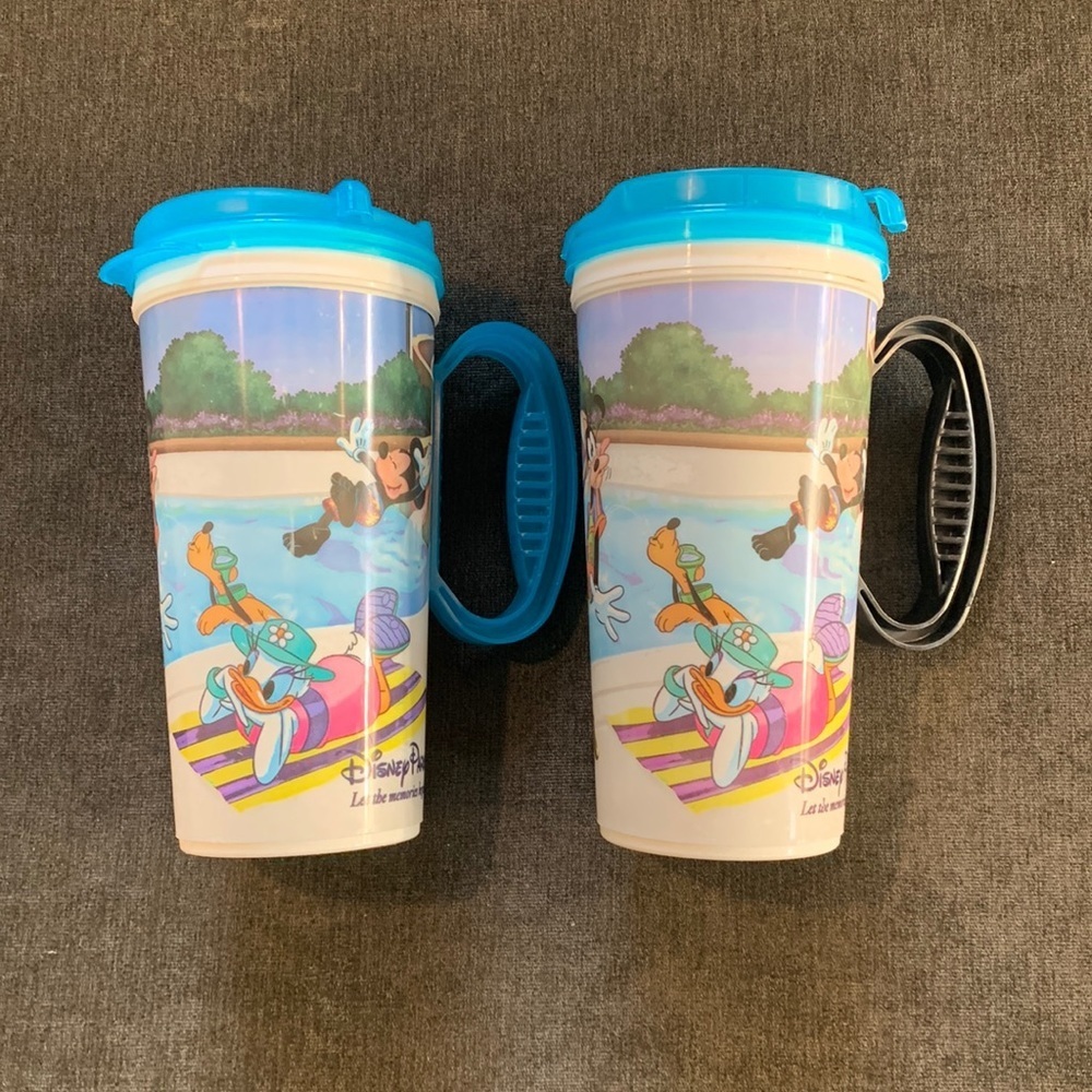 Disney World Theme Parks Pair of Matching Refillable Travel Mugs